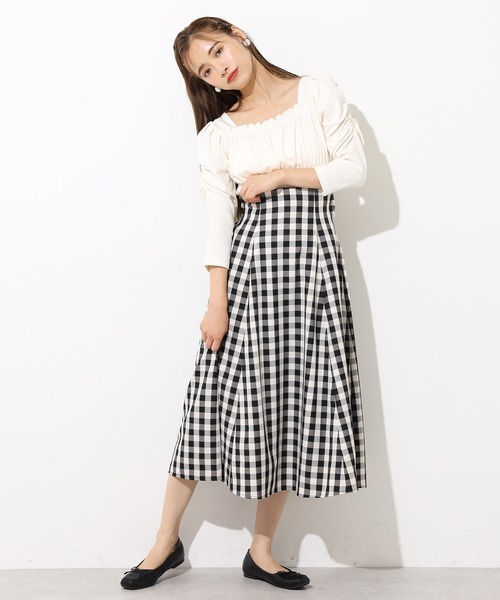 one after another NICE CLAUP（ワンアフターアナザーナイスクラップ）の「バックリボンフレアスカート（スカート・レディース・ブラック系その他/ブラウン系その他/ベージュ系その他/レッド系その他・FREE）」の12枚目の写真