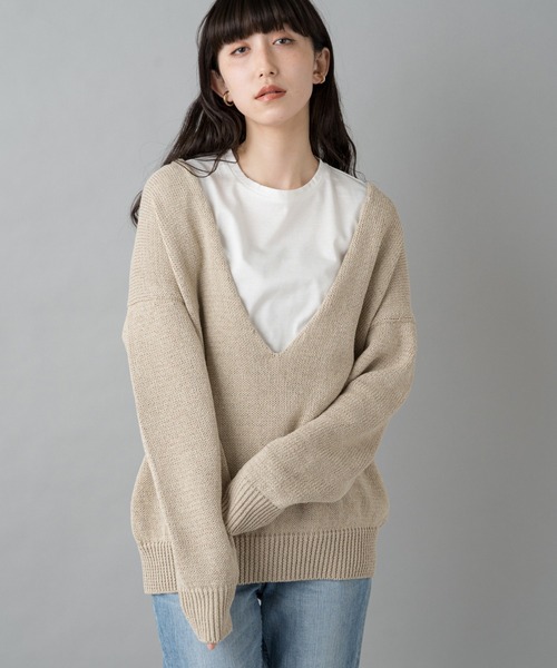 loungedress コットンVニット LOUNGEDRESS（ラウンジドレス）の「コットンVニット（ニット
