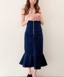 マーメイドバックリボンデニムスカート