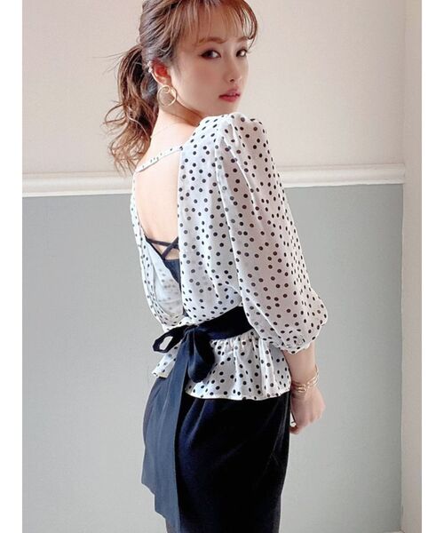 RESEXXY（リゼクシー）の「配色バックリボンブラウス（シャツ/ブラウス・レディース・ブラック/オレンジ/その他/その他1・FREE）」の4枚目の写真