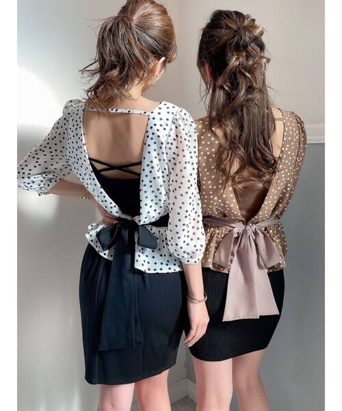 RESEXXY（リゼクシー）の「配色バックリボンブラウス（シャツ/ブラウス・レディース・ブラック/オレンジ/その他/その他1・FREE）」の5枚目の写真