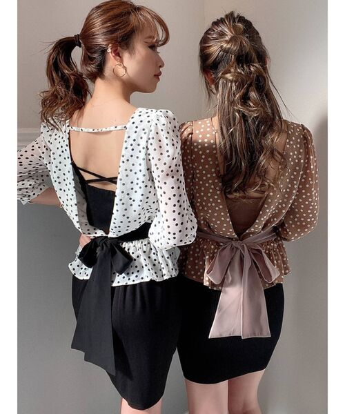 RESEXXY（リゼクシー）の「配色バックリボンブラウス（シャツ/ブラウス・レディース・ブラック/オレンジ/その他/その他1・FREE）」の6枚目の写真