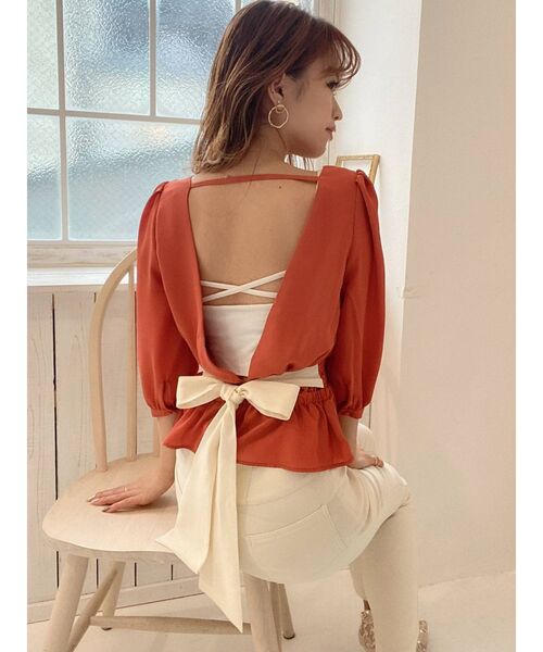 RESEXXY（リゼクシー）の「配色バックリボンブラウス（シャツ/ブラウス・レディース・ブラック/オレンジ/その他/その他1・FREE）」の18枚目の写真
