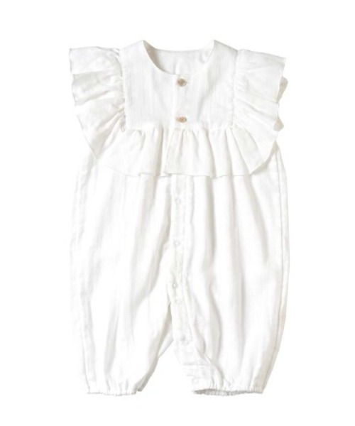 NAOMI ITO（ナオミイトウ）の「【NAOMI ITO(ナオミイトウ)】フリルガーゼ2wayドレス（その他ベビーウェア・キッズ・ラベンダー/ホワイト・ONE SIZE）」の5枚目の写真