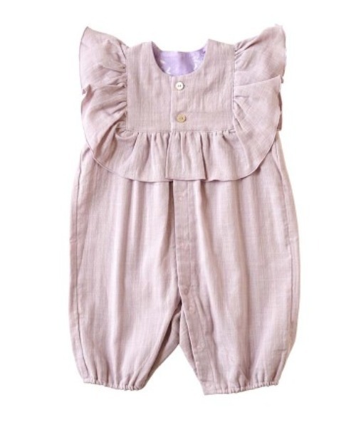 NAOMI ITO（ナオミイトウ）の「【NAOMI ITO(ナオミイトウ)】フリルガーゼ2wayドレス（その他ベビーウェア・キッズ・ラベンダー/ホワイト・ONE SIZE）」の12枚目の写真