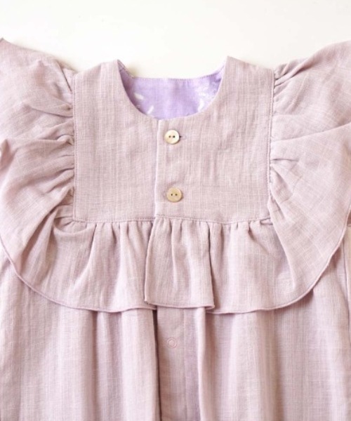 NAOMI ITO（ナオミイトウ）の「【NAOMI ITO(ナオミイトウ)】フリルガーゼ2wayドレス（その他ベビーウェア・キッズ・ラベンダー/ホワイト・ONE SIZE）」の17枚目の写真