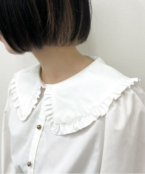 apres jour mignon(アプレジュールミニョン)の「フリル襟ブラウス【ZOZOTOWN限定アイテム】(シャツ/ブラウス・レディース・グレイッシュベージュ/ブラック/オフホワイト・X-LARGE/フリー)」の14枚目の写真