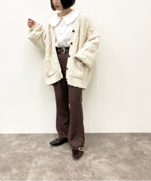 apres jour mignon(アプレジュールミニョン)の「フリル襟ブラウス【ZOZOTOWN限定アイテム】(シャツ/ブラウス・レディース・グレイッシュベージュ/ブラック/オフホワイト・X-LARGE/フリー)」の12枚目の写真