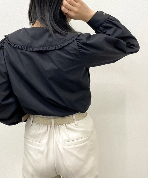 apres jour mignon(アプレジュールミニョン)の「フリル襟ブラウス【ZOZOTOWN限定アイテム】(シャツ/ブラウス・レディース・グレイッシュベージュ/ブラック/オフホワイト・X-LARGE/フリー)」の20枚目の写真