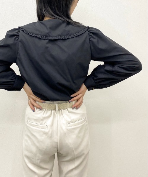 apres jour mignon(アプレジュールミニョン)の「フリル襟ブラウス【ZOZOTOWN限定アイテム】(シャツ/ブラウス・レディース・グレイッシュベージュ/ブラック/オフホワイト・X-LARGE/フリー)」の21枚目の写真