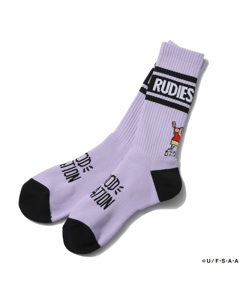RUDIE'S（ルーディーズ）の「RUDIE'S x CRAYON SHINCHAN PEACE SOCKS（ソックス/靴下・メンズ・ラベンダー/ホワイト・FREE）」の9枚目の写真