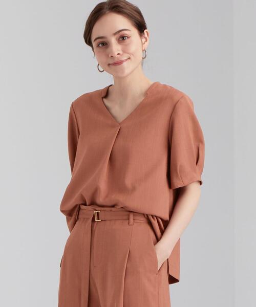 green label relaxing（グリーンレーベルリラクシング）の「CB リネンライク カレンダー ブラウス -BP ◇No13◇（シャツ/ブラウス・レディース・オレンジ/ナチュラル/ダークブラウン・FREE）」の3枚目の写真