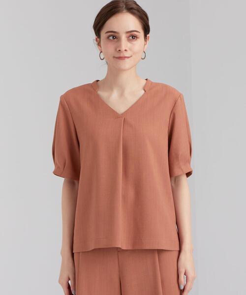 green label relaxing（グリーンレーベルリラクシング）の「CB リネンライク カレンダー ブラウス -BP ◇No13◇（シャツ/ブラウス・レディース・オレンジ/ナチュラル/ダークブラウン・FREE）」の4枚目の写真