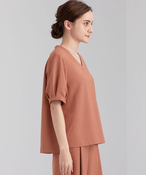 green label relaxing（グリーンレーベルリラクシング）の「CB リネンライク カレンダー ブラウス -BP ◇No13◇（シャツ/ブラウス・レディース・オレンジ/ナチュラル/ダークブラウン・FREE）」の5枚目の写真