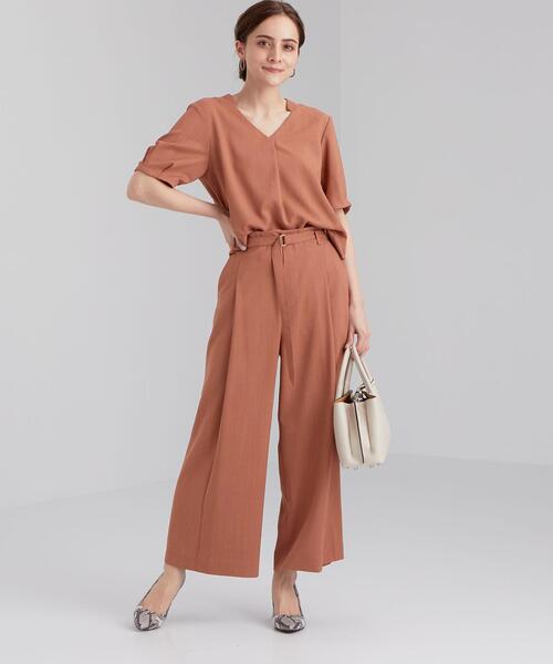 green label relaxing（グリーンレーベルリラクシング）の「CB リネンライク カレンダー ブラウス -BP ◇No13◇（シャツ/ブラウス・レディース・オレンジ/ナチュラル/ダークブラウン・FREE）」の11枚目の写真