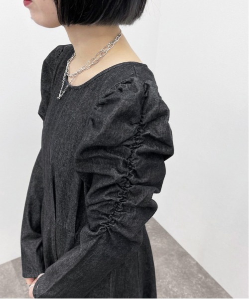 apres jour mignon（アプレジュールミニョン）の「デニムフレアワンピース【ZOZOTOWN限定アイテム】（ワンピース・レディース・ブラック/インディゴブルー・フリー/X-LARGE）」の16枚目の写真