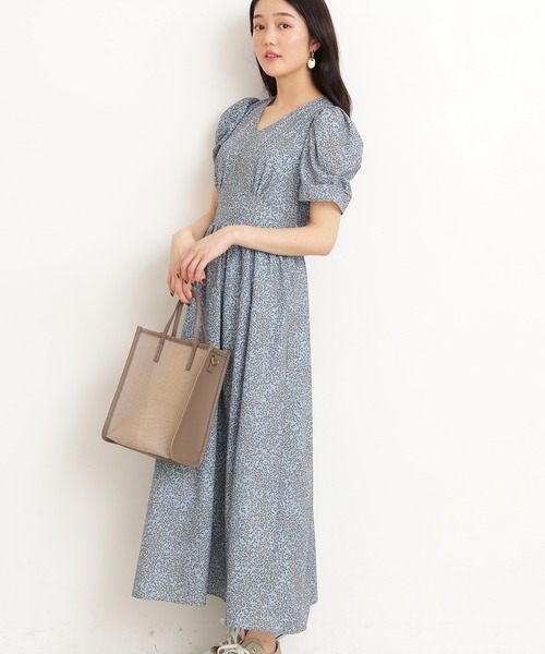 N.(N. Natural Beauty Basic)(エヌエヌナチュラルビューティーベーシック)の「【追加生産】【S Size Line】◆プリントパワーショルダーワンピース(ワンピース・レディース・ホワイト/ブラック/ブルー・SMALL/MEDIUM)」の6枚目の写真