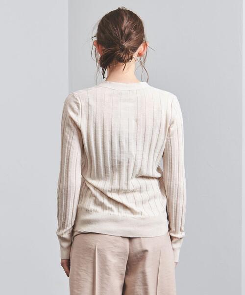 Gunn Johansson（グンヨハンソン）の「＜Gunn Johansson（グン ヨハンソン）＞リブ Vネック カーディガン◆（カーディガン/ボレロ・レディース・ネイビー/オフホワイト・38）」の7枚目の写真