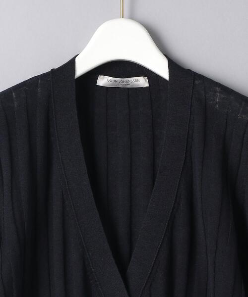 Gunn Johansson（グンヨハンソン）の「＜Gunn Johansson（グン ヨハンソン）＞リブ Vネック カーディガン◆（カーディガン/ボレロ・レディース・ネイビー/オフホワイト・38）」の9枚目の写真