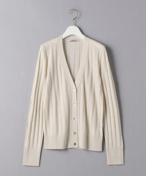 Gunn Johansson（グンヨハンソン）の「＜Gunn Johansson（グン ヨハンソン）＞リブ Vネック カーディガン◆（カーディガン/ボレロ・レディース・ネイビー/オフホワイト・38）」の11枚目の写真