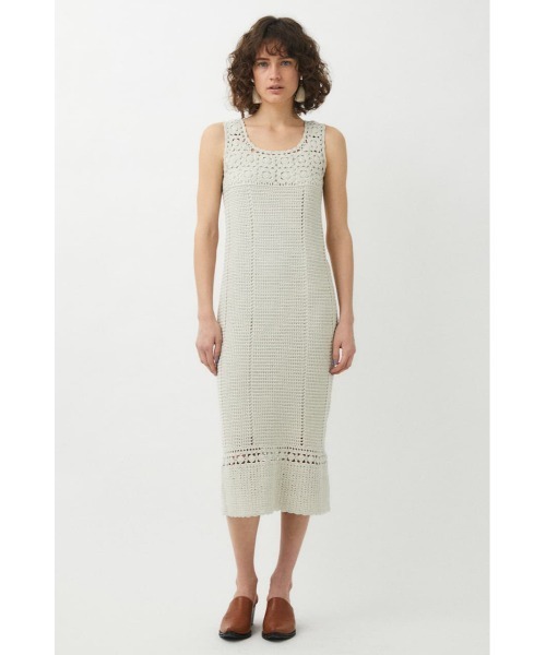 MOUSSY（マウジー）の「CROCHET SLEEVELESS ドレス（ワンピース・レディース・ブラック/アイボリー・FREE）」の3枚目の写真