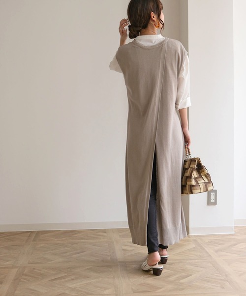 セール Hercloset 綿100 マルチwayスリットニットロングワンピース ワンピース Her Closet ハークローゼット のファッション通販 Zozotown