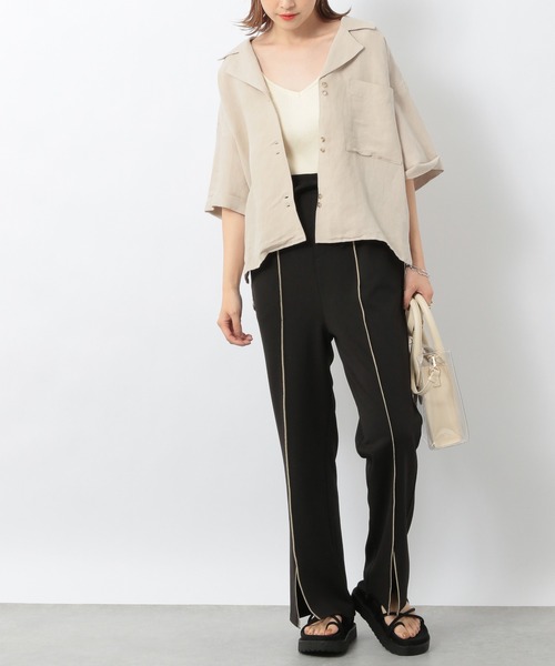 Heather（ヘザー）の「ハイショクラインスリットフレアパンツ　949141（その他パンツ・レディース・ブラック/アイボリー・FREE）」の3枚目の写真