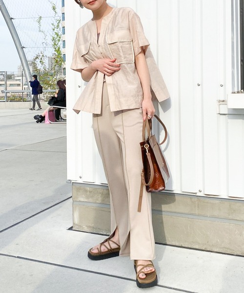 Heather（ヘザー）の「ハイショクラインスリットフレアパンツ　949141（その他パンツ・レディース・ブラック/アイボリー・FREE）」の12枚目の写真