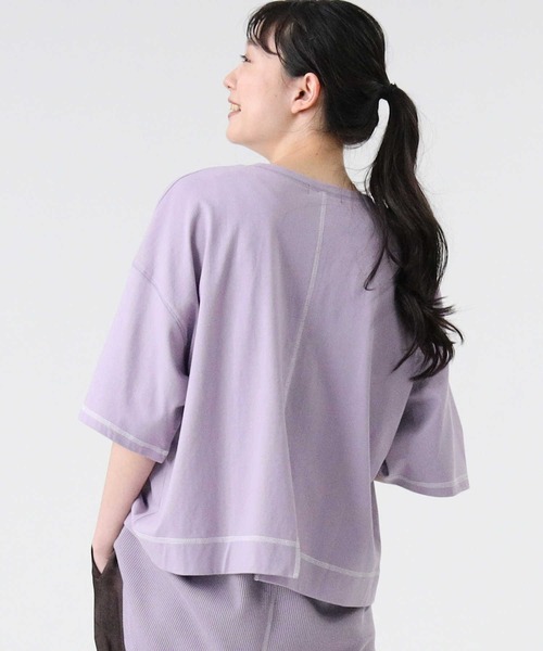 RAG MACHINE(ラグマシーン)の「【RAG MACHINE】配色レイヤードTシャツ(Tシャツ/カットソー・レディース・パープル/オフホワイト/ブラック・M/L)」の22枚目の写真