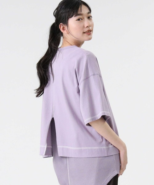 RAG MACHINE(ラグマシーン)の「【RAG MACHINE】配色レイヤードTシャツ(Tシャツ/カットソー・レディース・パープル/オフホワイト/ブラック・M/L)」の21枚目の写真