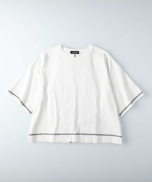 RAG MACHINE(ラグマシーン)の「【RAG MACHINE】配色レイヤードTシャツ(Tシャツ/カットソー・レディース・パープル/オフホワイト/ブラック・M/L)」の9枚目の写真