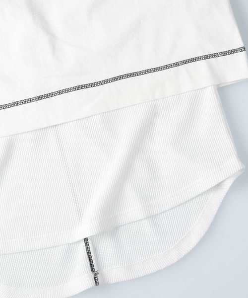 RAG MACHINE(ラグマシーン)の「【RAG MACHINE】配色レイヤードTシャツ(Tシャツ/カットソー・レディース・パープル/オフホワイト/ブラック・M/L)」の15枚目の写真