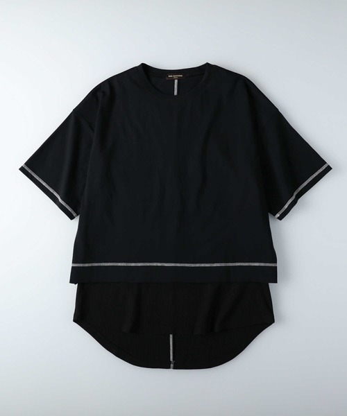 RAG MACHINE(ラグマシーン)の「【RAG MACHINE】配色レイヤードTシャツ(Tシャツ/カットソー・レディース・パープル/オフホワイト/ブラック・M/L)」の13枚目の写真