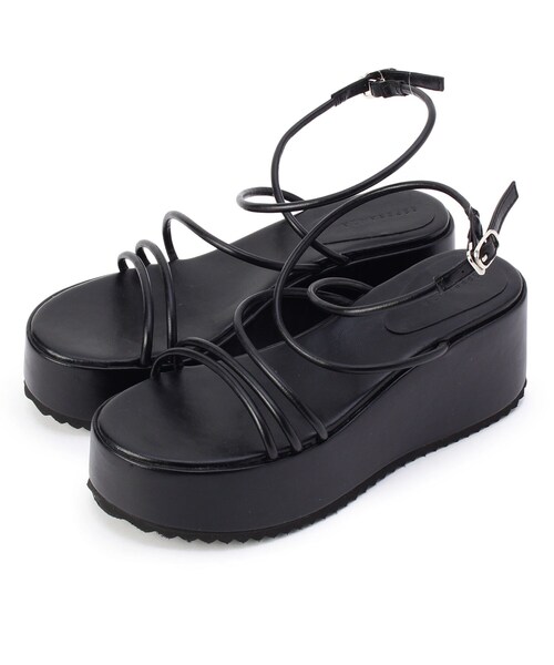 ESPERANZA（エスペランサ）の「ウエッジクロスストラップ厚底サンダル（サンダル・レディース・ブラック/アイボリー/グリーン/ブラウン系・LL/S/M/L）」の3枚目の写真