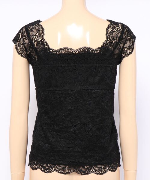 natural couture(ナチュラルクチュール)の「前後2WAY総レースインナー(Tシャツ/カットソー・レディース・ブラック/オフホワイト/ピンクベージュ/グレイッシュベージュ・FREE)」の5枚目の写真