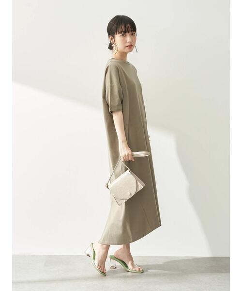 earth music&ecology（アースミュージックアンドエコロジー）の「バックスリットコクーンカットワンピース　＊（ワンピース・レディース・ブラック/ピンク/ダークブラウン/グレイッシュベージュ/グリーン・FREE）」の12枚目の写真
