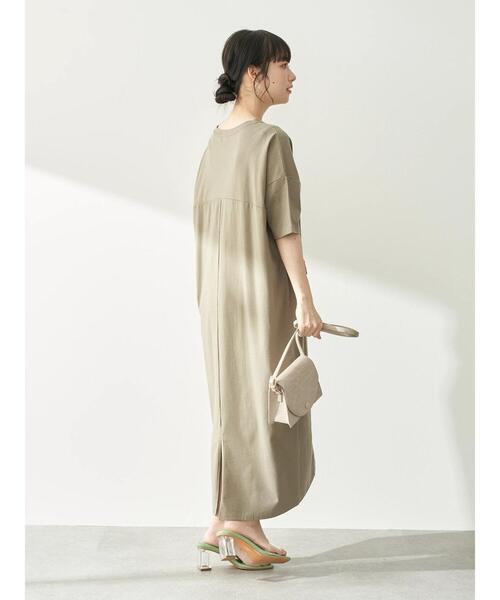 earth music&ecology（アースミュージックアンドエコロジー）の「バックスリットコクーンカットワンピース　＊（ワンピース・レディース・ブラック/ピンク/ダークブラウン/グレイッシュベージュ/グリーン・FREE）」の13枚目の写真