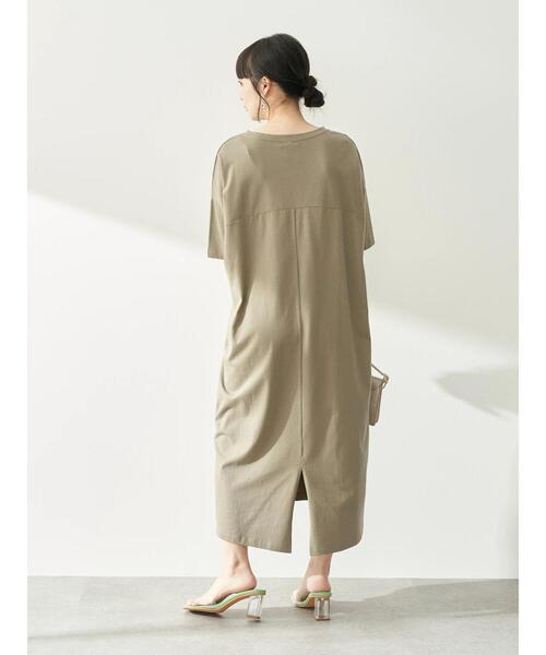 earth music&ecology（アースミュージックアンドエコロジー）の「バックスリットコクーンカットワンピース　＊（ワンピース・レディース・ブラック/ピンク/ダークブラウン/グレイッシュベージュ/グリーン・FREE）」の14枚目の写真