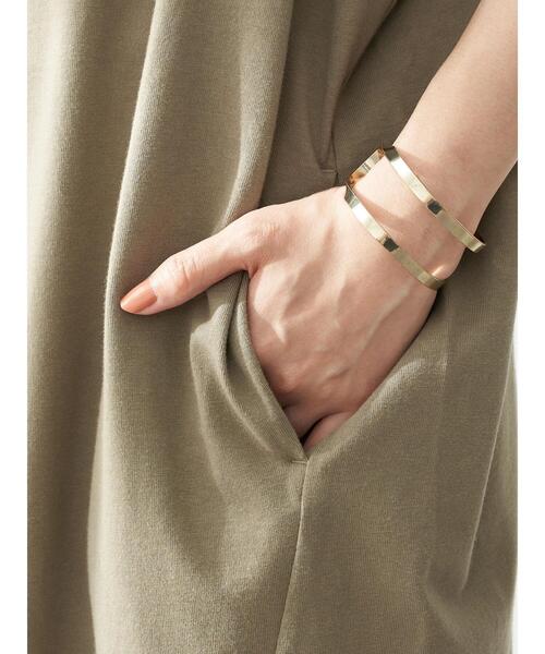 earth music&ecology（アースミュージックアンドエコロジー）の「バックスリットコクーンカットワンピース　＊（ワンピース・レディース・ブラック/ピンク/ダークブラウン/グレイッシュベージュ/グリーン・FREE）」の18枚目の写真