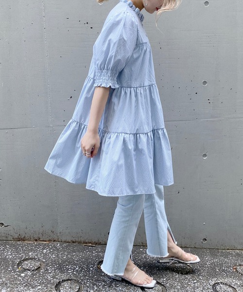 AS KNOW AS PINKY(アズノゥアズピンキー)の「フレンチガールマスクチュニック(チュニック・レディース・ブラック/グリーン/サックスブルー・FREE)」の3枚目の写真