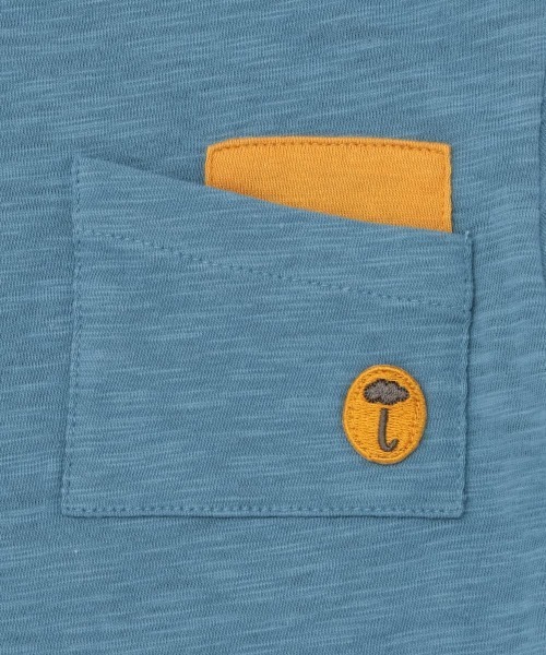 moimoln（モイモルン）の「クリップビスケット ポケット半袖Tシャツ（Tシャツ/カットソー・キッズ・ブルー/オフホワイト・120cm/130cm/110cm/90cm/100cm）」の9枚目の写真