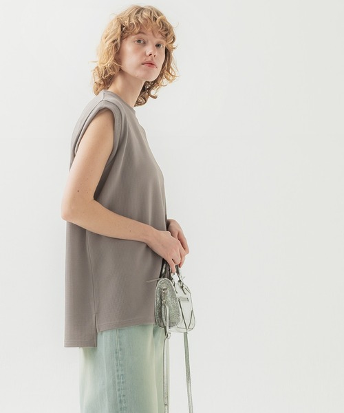 coca（coca）（コカ）の「エンボスノースリトップス（タンクトップ・レディース・ブラック/ダークベージュ/ホワイト/ネイビー/ライトグレー・L/M）」の15枚目の写真