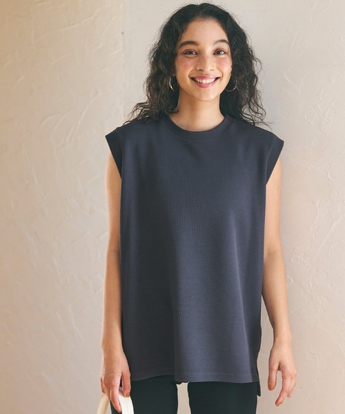 coca（coca）（コカ）の「エンボスノースリトップス（タンクトップ・レディース・ブラック/ダークベージュ/ホワイト/ネイビー/ライトグレー・L/M）」の22枚目の写真