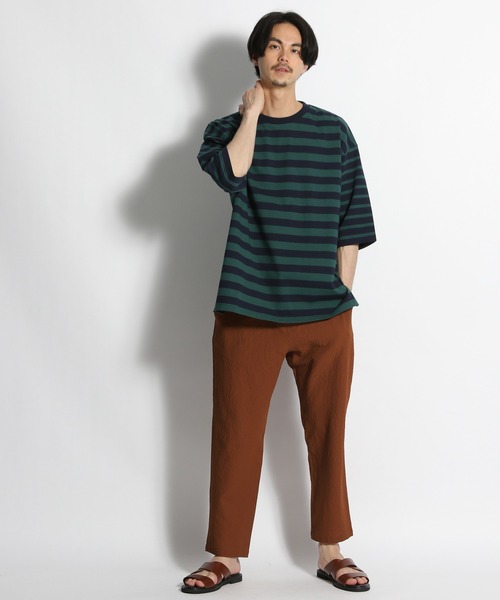 niko and...(ニコアンド)の「ピッチ違いボーダーTシャツ(Tシャツ/カットソー・メンズ・ブルー/アイボリー/ネイビー・MEDIUM/LARGE)」の5枚目の写真