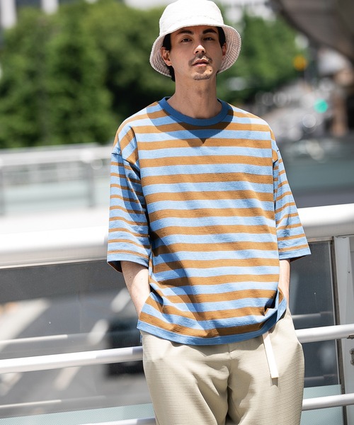 niko and...(ニコアンド)の「ピッチ違いボーダーTシャツ(Tシャツ/カットソー・メンズ・ブルー/アイボリー/ネイビー・MEDIUM/LARGE)」の18枚目の写真