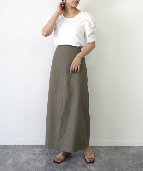 Riberry（リベリー）の「ギャザースリーブトップス（Tシャツ/カットソー・レディース・ブラック/ベージュ/オフホワイト/ピンク・MEDIUM）」の8枚目の写真