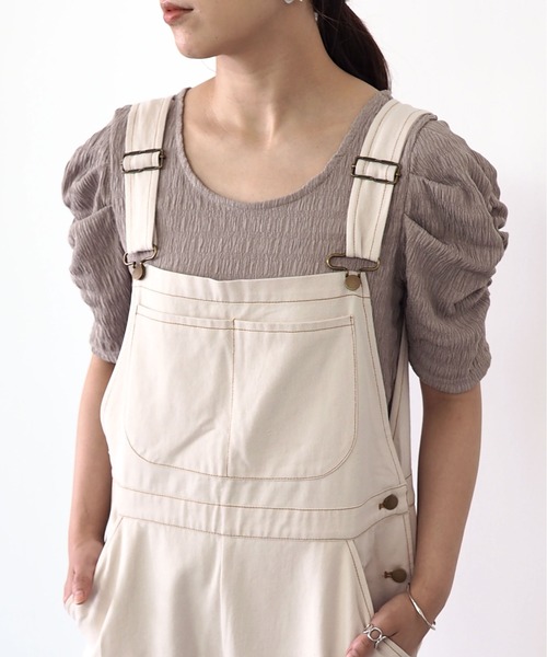 Riberry（リベリー）の「ギャザースリーブトップス（Tシャツ/カットソー・レディース・ブラック/ベージュ/オフホワイト/ピンク・MEDIUM）」の19枚目の写真