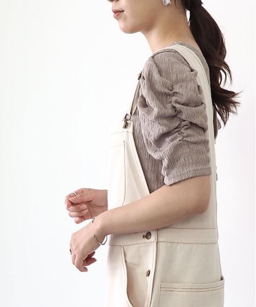 Riberry（リベリー）の「ギャザースリーブトップス（Tシャツ/カットソー・レディース・ブラック/ベージュ/オフホワイト/ピンク・MEDIUM）」の22枚目の写真