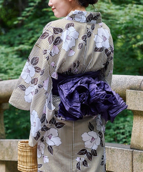 Chico（チコ）の「【浴衣用帯】兵児帯（和装小物・レディース・ボルドー/グリーン系その他/パープル・FREE）」の14枚目の写真