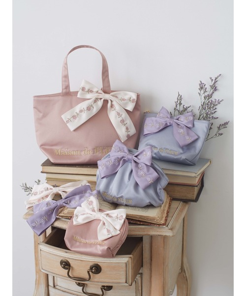 キキララ リボンバレッタ メゾンドフルール ワッペン ブローチ 刺繍 天使 ベロアリボンバレッタ/Maison de FLEUR（メゾン ド フルール）の